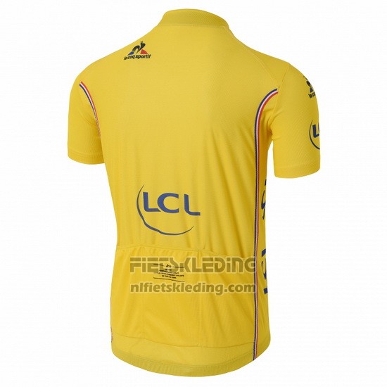 2016 Fietskleding Tour de France Geel Korte Mouwen en Koersbroek